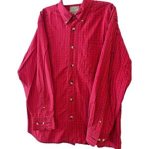 SCHMIDT Work Wear Plaid Men's Button Down Shirt SIZE XL